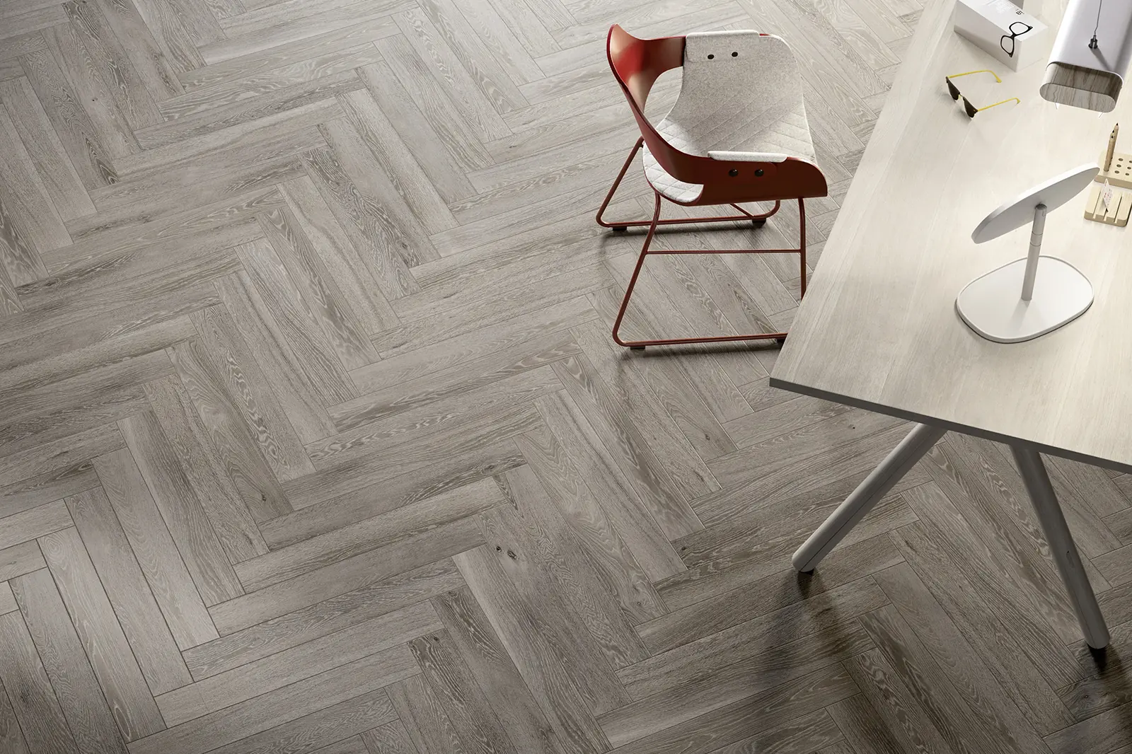 Le motif du parquet, en grès cérame