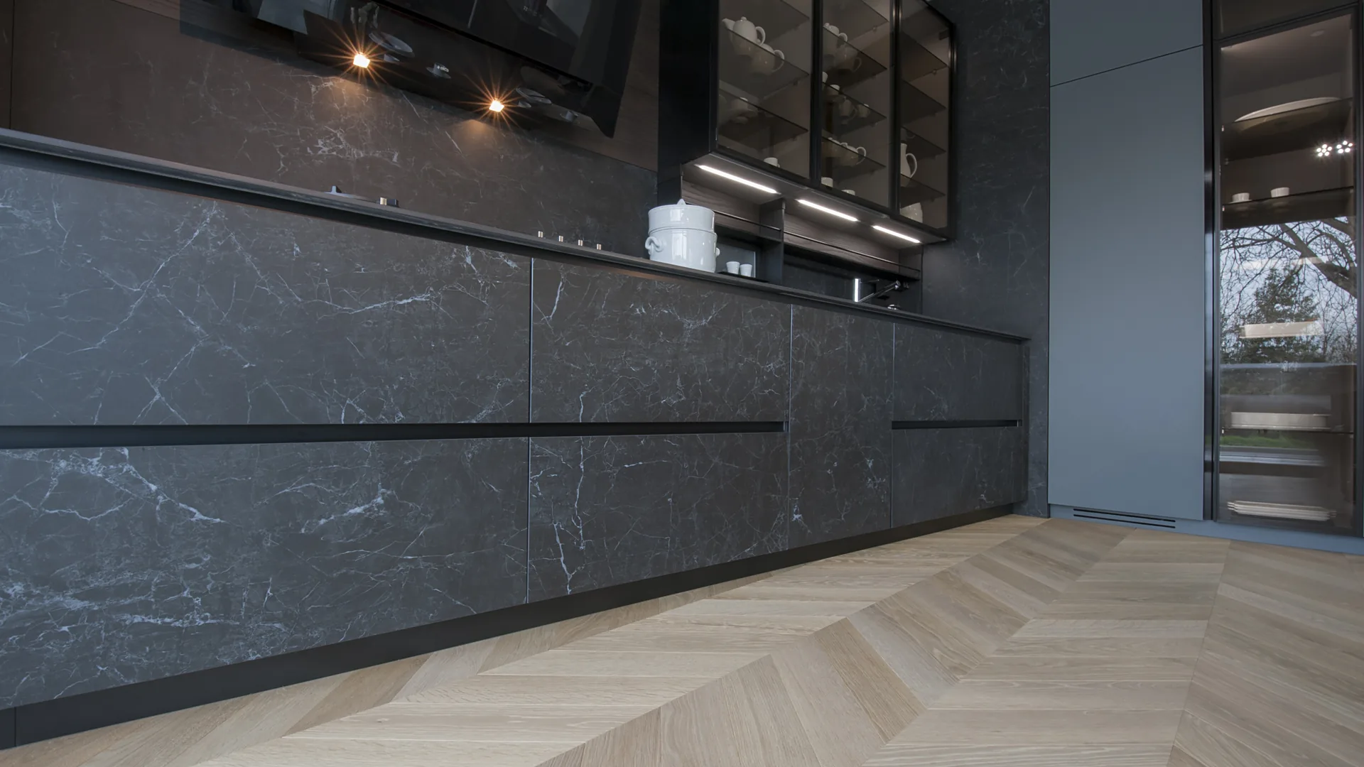 Parquet à chevrons design