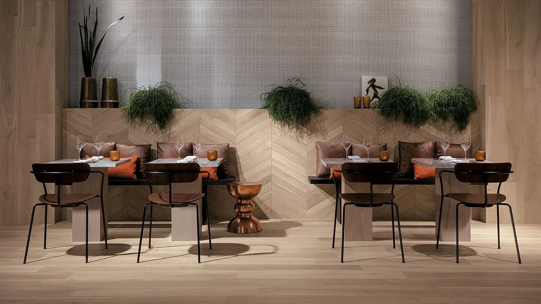 Carrelage effet parquet en point de Hongrie
